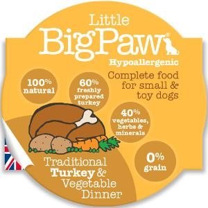 Dronning fælde Bliv ved Little Big Paw Dog Pot Turkey Veggie 85g Singapore