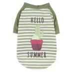 T-SHIRT-STRIPE WITH CACTUS (GREEN) (SMALL) (25cm) SS0TK130GNS