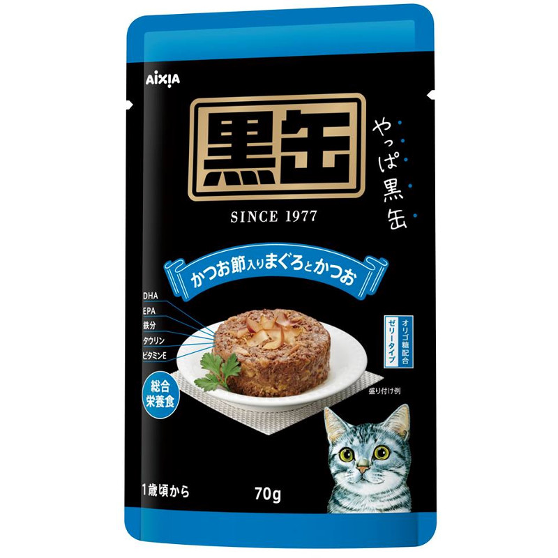 Aixia Pet Food Cat KURO-CAN POUCH -TUNA & SKIPJACK WITH ...