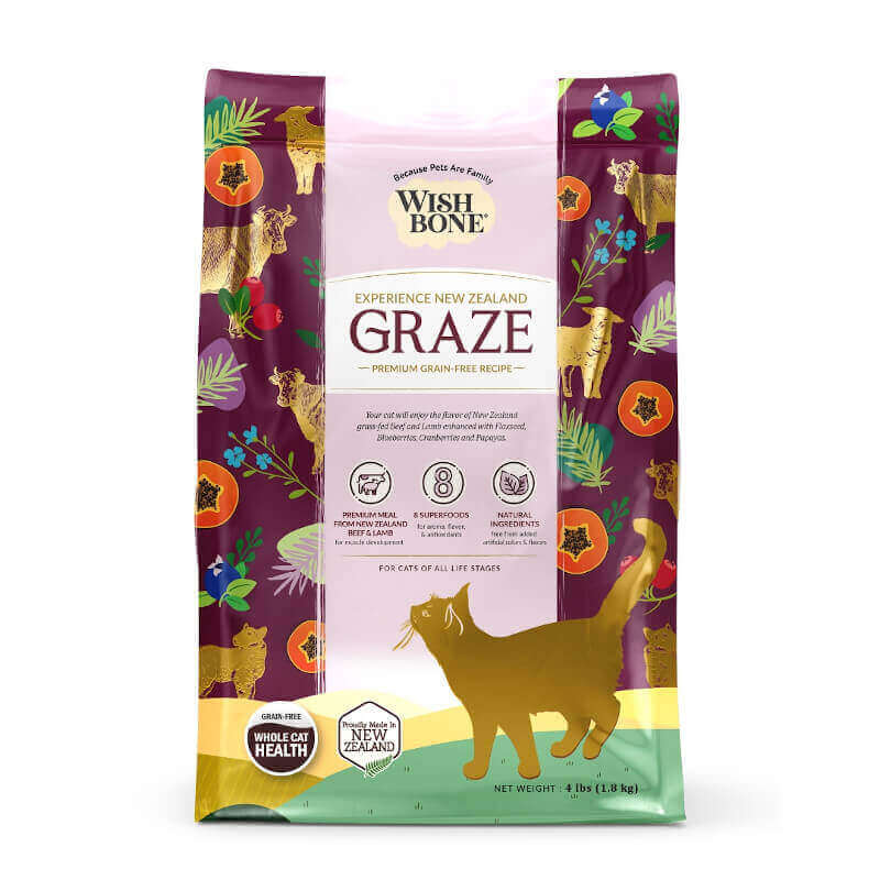 Wishbone Graze Lamb & Beef With 8 Superfoods 4lbs | Cat Dry Foods | Pet ...